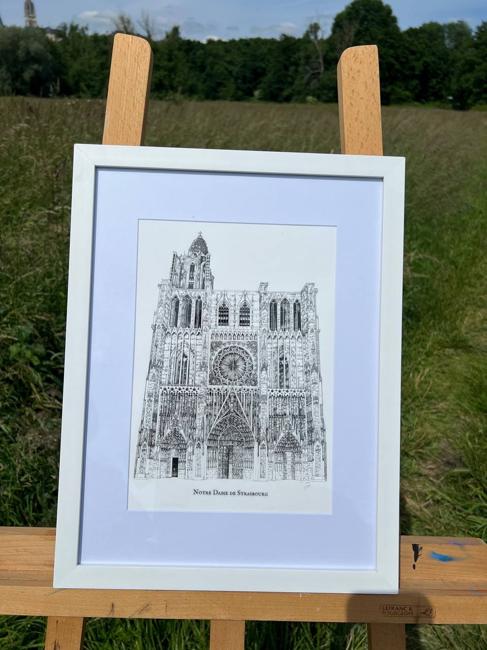 Cathédrale Notre-Dame de Strasbourg A4 Encadrée Noir ou Blanc