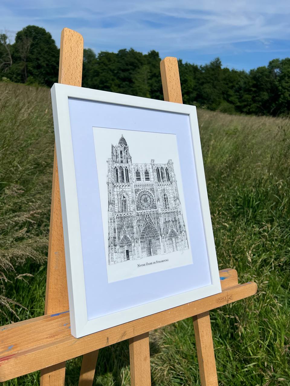 Cathédrale Notre-Dame de Strasbourg A4 Encadrée Noir ou Blanc